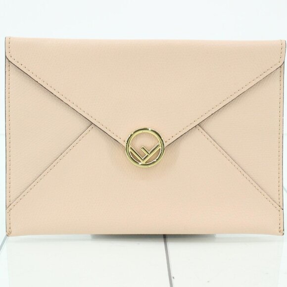 Fendi Handbags - Fendi Blush-Beige Leather Envelope Clutch